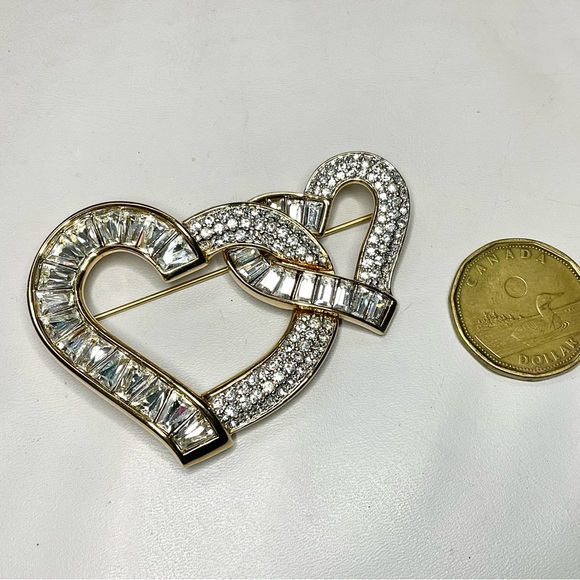 Vtg Swarovski Large Brooch Pave + Baguette Crystals Couture Piece - Picture 3 of 7